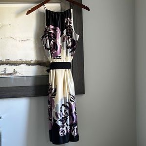 Ellen Tracy Fit and Flare Purple/Blue/Ivory Floral Dress - 6 P LIKE NEW